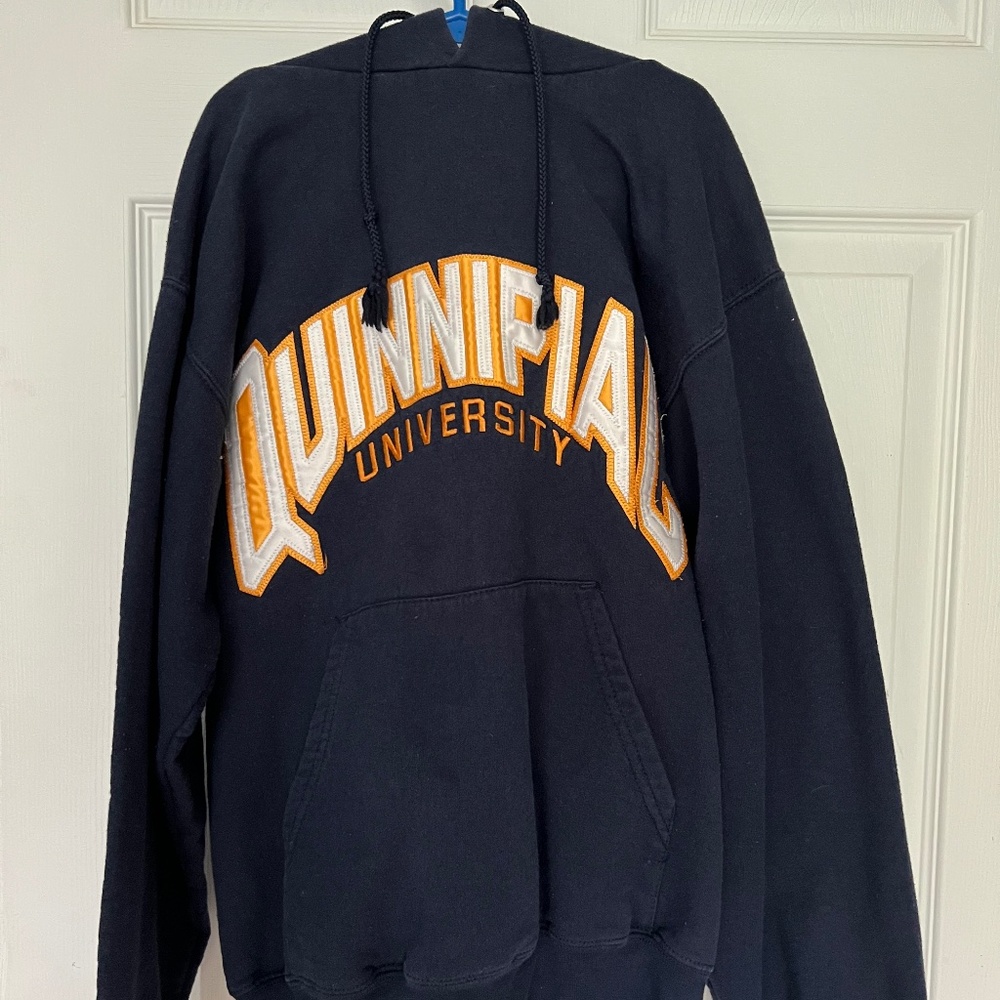 Unisex Champion Quinnipiac University Bobcats Navy Hoodie Size S
